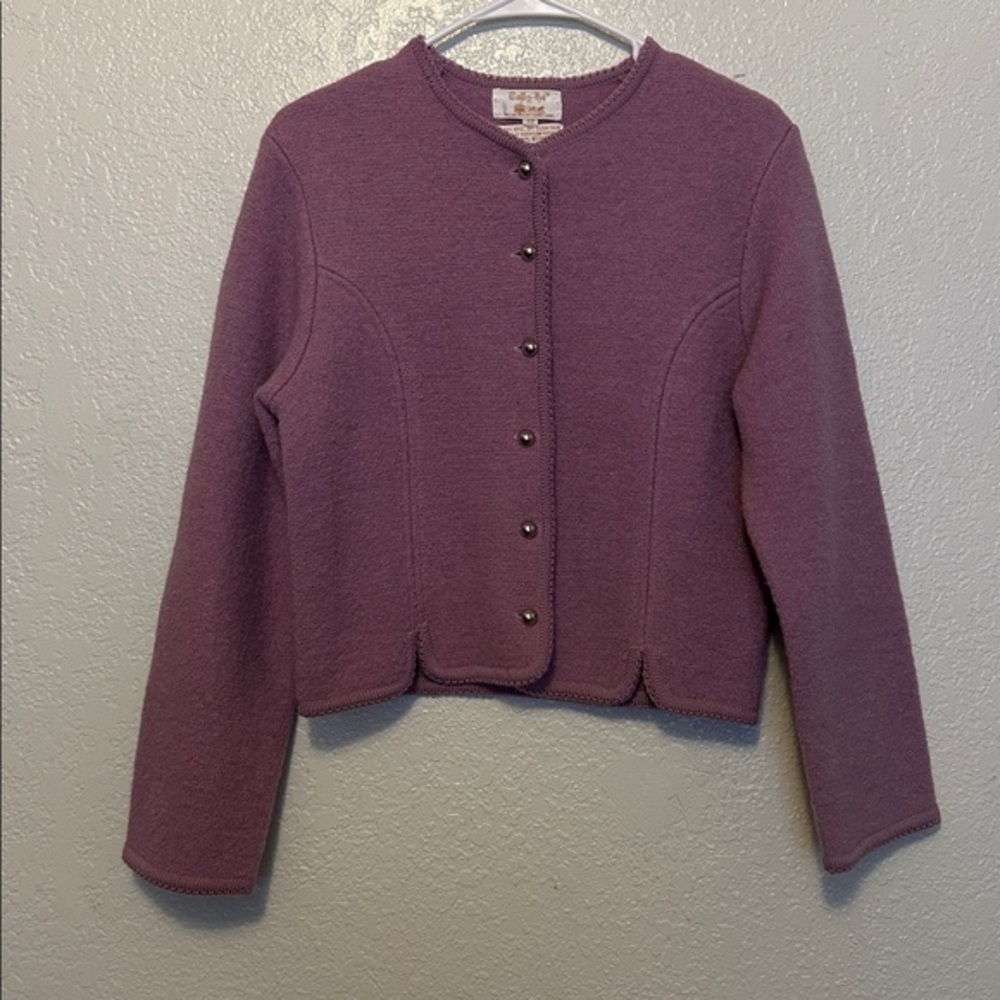 Tally Ho Vintage Purple Wool Cropped Jacket 12